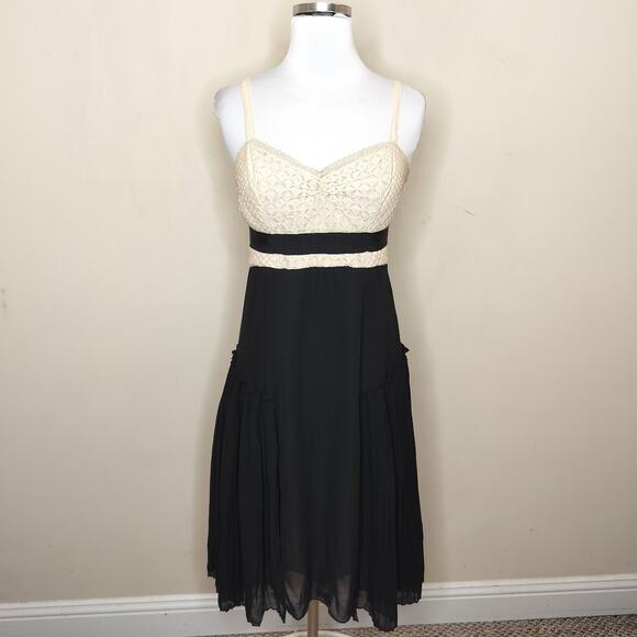 BCBG Maxazria Embroidered Eyelet Pleated Dress - Picture 1 of 9